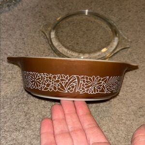 Vintage Pyrex #471B Woodland Baking Casserole Dish Bowl Lid 500 ml w/top